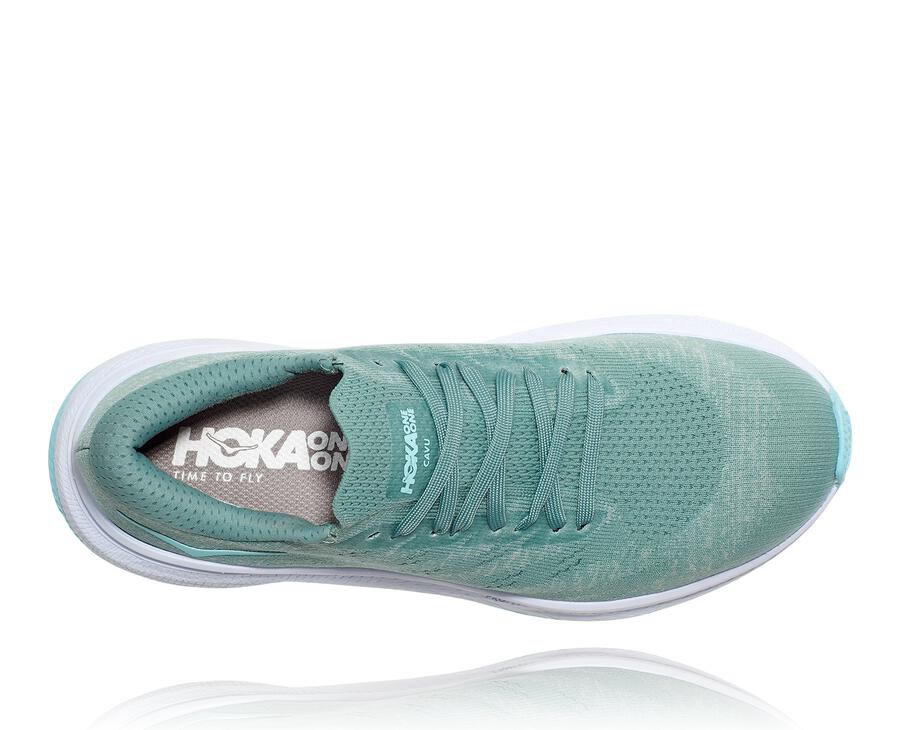 Hoka One One Loopschoenen Dames - Cavu 3 - Blauw/Wit - PQ2481956